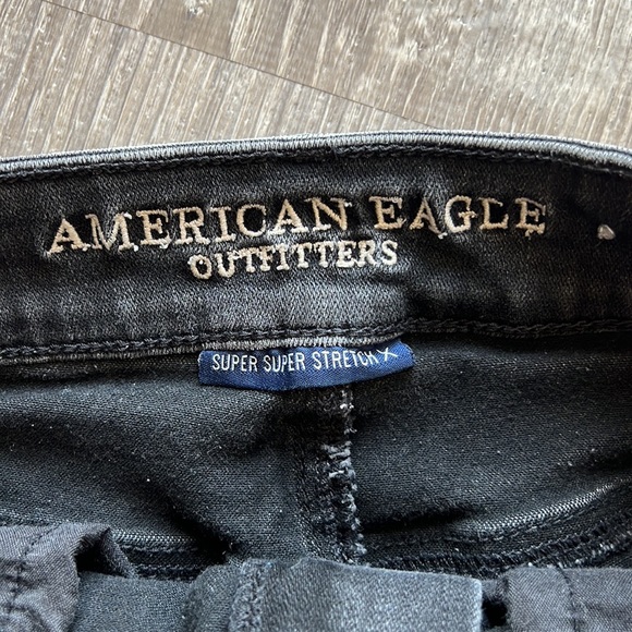 American Eagle Black Lace Denim Shorts Size 0 - Picture 5 of 10